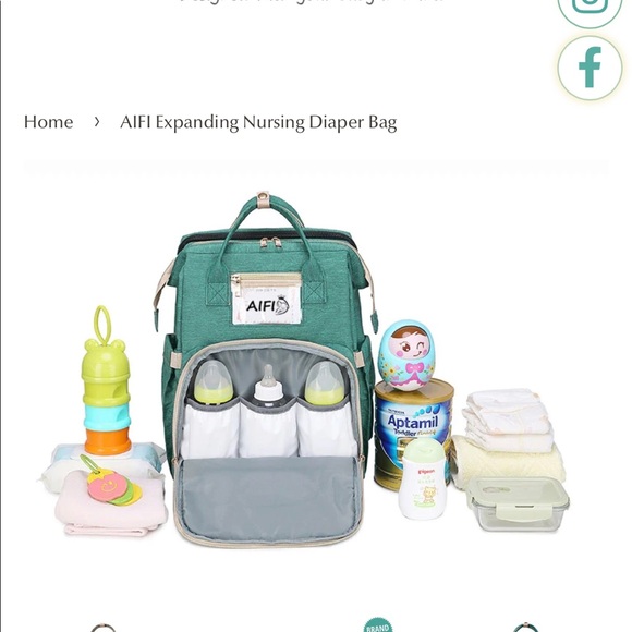 AIFI Expanding Nursing Diaper Bag - Picture 4 of 6